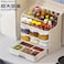 Multi-Layer Spice Rack Organizer with Drawer, Large Capacity Seasoning Storage Shelf with Bottles, Jars &amp; Pull-Out Tray, Countertop Kitchen Organizer for Spices, Sauces, Condiments, and Herbs