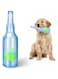 Squeaky Chew Toy for Dogs, TPR Bottle with Tennis Ball Inside (Blue, Small)