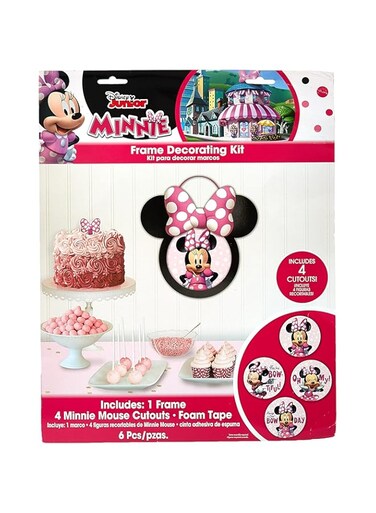 Amscan Minnie Mouse Cutouts And Wall Frame Decorating Kit 5 Pcs