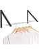 Anjuer Retractable Clothes Rack - Wall Mounted Folding Clothes Rack for Laundry Room Wardrobe Storage, Aluminium, 2 Baskets with Rod (Black)