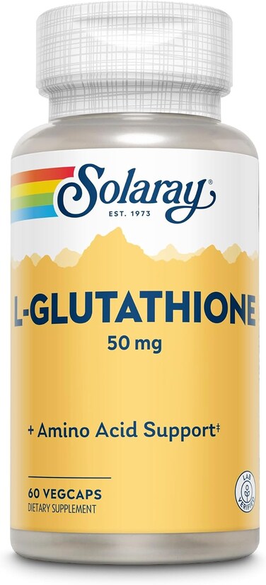 Solaray L-Glutathione 50mg Vegetarian Capsules For Antioxidant Support, Pack Of 60's
