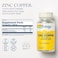 Solaray Zinc Copper Amino Acid Chelates, Healthy Cellular, Heart &amp; Thyroid Function Support, Vegan, 100Ct, 100 Serv., Immune, Bone &amp; Thyroid Support, Chelated Zinc, 100 Servings