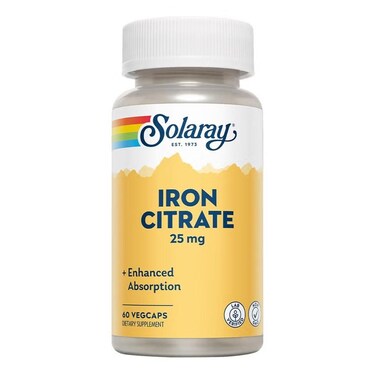 Solaray Iron Citrate 25mg Veg Capsules 60's
