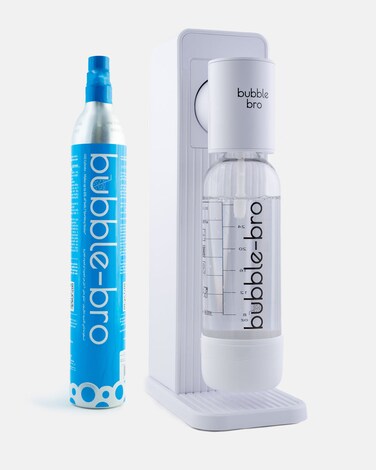 bubblebro Origin Sparkling Water Maker Starter Kit - Comes with a 1L BPA-Free Carbonating Bottle and a CO₂ Cylinder - Enjoy Fresh Sparkling Water Anytime, Anywhere (White)