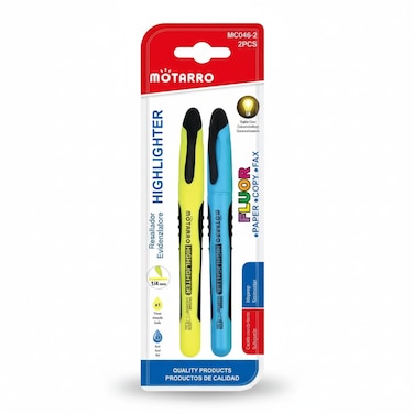 MOTARRO Highlighter Pen MC046-2, Bright Fluorescent Marker Pens for School, Office &amp; Study Use