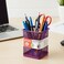 MOTARRO Colorful Square Metal Desk Pen Holder MI002-2C &ndash; Durable Multi-Purpose Pencil, Pen &amp; Marker Organizer for Office, School &amp; Home
