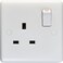 Litex 13A 1-Gang Switched Socket, Single Pole &ndash; Durable Electrical Wall Socket for Home/Office