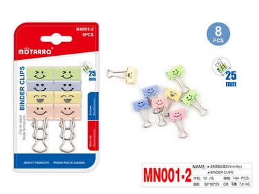 Motarro Pack of 2 Binder Clips Multicolor (MN001-2)
