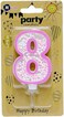 Italo 8 Number Foam Balls Birthday Candle - Pink