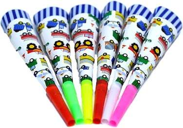 Italo Happy Birthday Party Horn Blowers for Decoration 6 Pices Pack