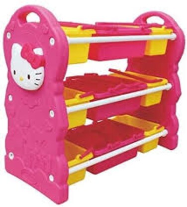 YALLABUYIT Deluxe Multi-Bin Toy Organizer With Storage Bins, Toy Storage Box For Boys &amp; Girls, Plastic Shelf, Racks, Organiser Kids Stuffs -16661