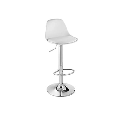 PU Leather Bar Stool,Adjustable Height &amp; Chrome Base,Ideal for Kitchen, Home Bar &amp; Caf&eacute;(White 1 Pc)