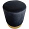 Velvet Cylinder Stool,Soft Upholstered Pouf,Gold Base,Living Room, Bedroom &amp; Entryway(Black)
