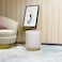 Velvet Cylinder Stool,Soft Upholstered Pouf,Gold Base,Living Room, Bedroom &amp; Entryway(White)