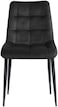 Modern Velvet Dining Chair,Black Metal Legs,Comfortable &amp; Stylish Kitchen Chair(Black)