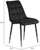 Modern Velvet Dining Chair,Black Metal Legs,Comfortable &amp; Stylish Kitchen Chair(Black)