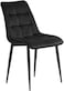 Modern Velvet Dining Chair,Black Metal Legs,Comfortable &amp; Stylish Kitchen Chair(Black)