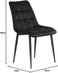Modern Velvet Dining Chair,Black Metal Legs,Comfortable &amp; Stylish Kitchen Chair(Gray)