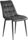 Modern Velvet Dining Chair,Black Metal Legs,Comfortable &amp; Stylish Kitchen Chair(Gray)