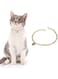 1pcs Dog Collar and Cat Chain Necklace Stainless Steel Adjustable Gold Heart-Shaped Necklace for Small Pets Cats Kitten Puppy (10 inches)