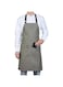 Gray Cotton Cooking Apron - Flame Retardant - 32" x 26" - 1 count box - Restaurantware