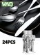 24PCS Stainless Steel Flatware, Mirror Polished Cutlery Set, Knives Spoons Forks Tea Spoons Tableware Set Silver