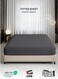 Fitted Bedsheet 180x200+30cm Breathable Plush Silver Fabric with Deep Pockets Machine Washable for Optimal Protection