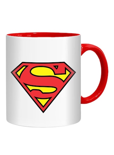 Styles Cool Superman Logo Printed Mug Yellow/White/Red 10centimeter