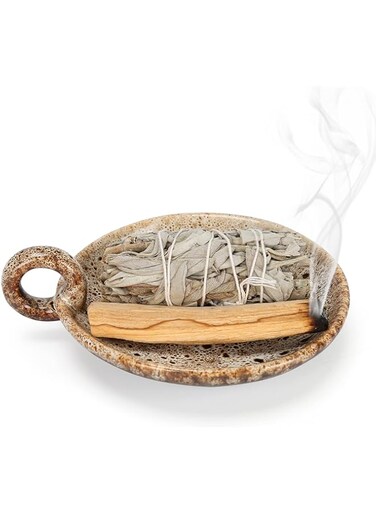 YIVIVEN Sage Holder for Burning (Sage and Santo Palo Not Included), Sage Burner Bowl, Sage Stand, Smudge Bowl, Palo Santo Holder, Incense Holder, Incense Holder for Sticks