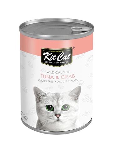 Kit Cat Wild Caught Tuna with Crab Canned Cat Food 400g