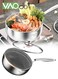 Nonstick Saucepan with Lid 316 Stainless Steel Multipurpose Pot Common to All Stoves Dishwasher Safe Extended Handle Fry Pan 20 CM