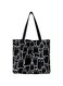 TERRIFI Cat Canvas Tote Bag, Large Cute Tote Bag for Women with Zip, Cotton Reusable Shopping Bag with Pocket, Shopper Bag Cat Lovers Gift, black