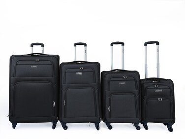 VIPTOUR 4 Piece Softside Spinner 4 Wheels Fabric Trolley Luggage With Number Lock 20/24/28/32 Inches