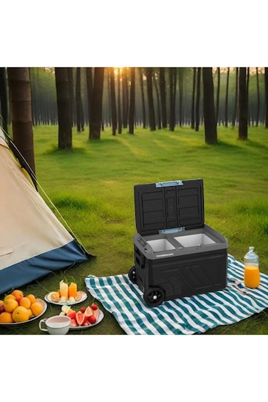 40L Dual Compartment Smart Fridge Freezer with Battery, Wheels &amp; PD60W