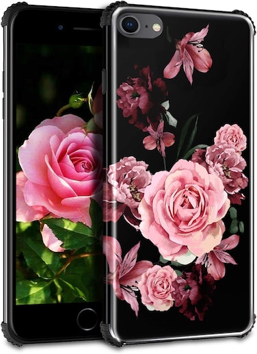 Casetego Compatible iPhone 8 Case,iPhone 7 Case,iPhone 6/6S Case,Flower Slim TPU Shockproof Soft Rubber Silicone Cover Protective Phone Case For Apple iPhone 8/7 /6/6S CC0105-01