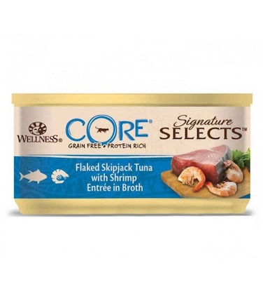 Wellness Core Signature Selects Flaked Skipjack Tuna with Shrimp Adult Cat 79g