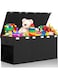 Foldable Extra Large Capacity Toy Box Chest, Home Storage Box, Toys Storage Organizer Bins, Collapsible Clothes Baskets Container with Lid, Handles, Three Flip, Removable Divider