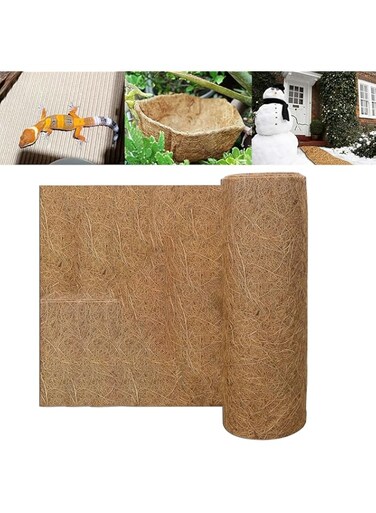 BIGTHREE Reptile Carpet, 100X40 cm Coco Mat Reptile Carpet, Coco Fiber Liner, Coconut Coir Liner Sheets for Planter Window Box Flower Basket Garden Decoration Animal Pet Pad Liner