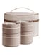 Insulated Bento Box, 4 Individual Stackable Portable 304 Stainless Steel Lunch Box with Bag, Microwave Thermal Keep Warm Leakproof Food Lunch Container Box for Adults Kids Men Women (4PCS, Brown)