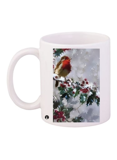 Printed Coffee Mug White/Red/Green