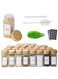 24 PCS Glass Jars with Lids 120ml Airtight Spice Jars Set with Extra Labels Funnel and Brush Included Square Spice Containers for Dry Food Canisters Spice Coffee Beans Candy Nuts Herbs