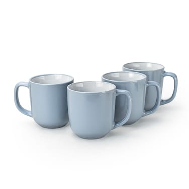 Art Stoneware IVY 4PCS Mug Set   420 ML Blue Coffee Mug Set   Durable Coffee Cup Set for Home &amp; Office   Cups for Cappuccino, Latte, Tea &amp; Cocoa Restaurant Coffee Mugs