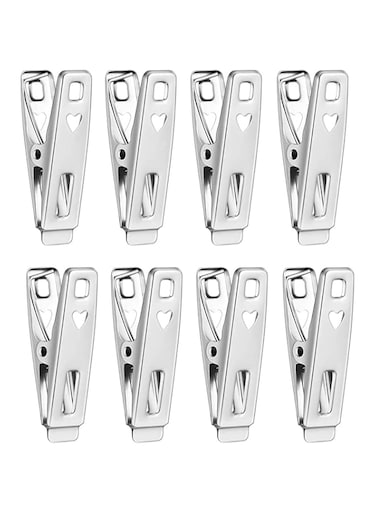 Stainless Steel Clothes Pegs Metal Clips 40pcs, Socks Clips Clothes Pins Multifunctional Clothing Clamps