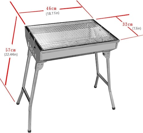 Portable Stainless Steel Charcoal Grill - Folding BBQ Grill for Outdoor Camping, Lightweight and Premium Barbecue Experience for Travel and Wild Adventures