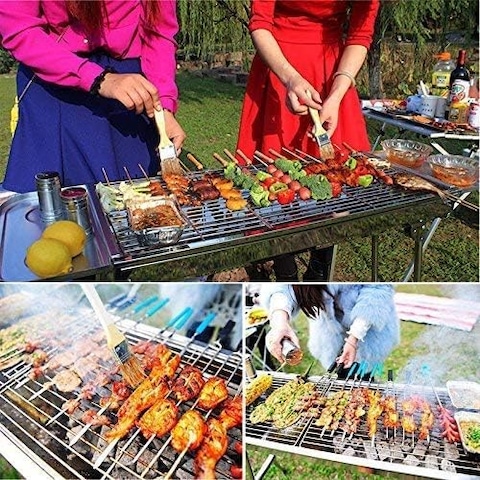 Portable Stainless Steel Charcoal Grill - Folding BBQ Grill for Outdoor Camping, Lightweight and Premium Barbecue Experience for Travel and Wild Adventures