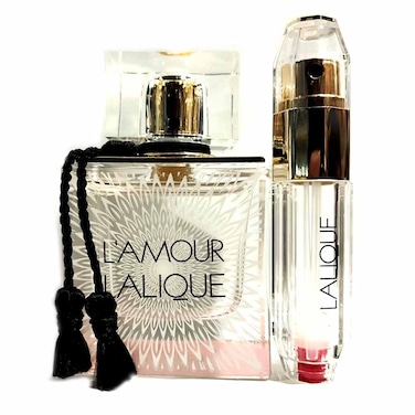 Lalique L'amour (W) Edp 50ml + Edp 10ml Mini (Empty) Travel Set