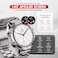 Swiss Military DOM5 Smartwatch 1.43" AMOLED, Bluetooth Calling, Multi Language, Health &amp; Sports Tracking, Wireless Charging, 7 Days Battery, IP68, iOS/Android Compatible,Silver Frame with Steel Strap