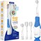 SEAGO Toddler Electric Toothbrushes for Baby Ages 0-3 Years, Baby Toothbrush with Smart Timer and Suction Base, 4 Replacement Brush Heads SG-513(Pink-C) (navy)