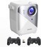 Umiio A011-Q3 Pro WiFi Bluetooth Game Projector 4K Home Theater Video Player Projector with Dual Wireless Game(White)