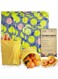 Beeswax Reusable Food Wraps - (6 Packs, 3 Sizes S,M,L, with 2 Meter Hemp Rope, Two Buttons) Plastic and Silicone Free, Eco-friendly Wrap, Wax Paper for Food,Pear